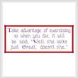 cross stitch pattern Take Advantage of Exercise