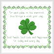 cross stitch pattern Shamrock Wishes