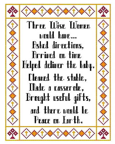 cross stitch pattern 3 Wise Women