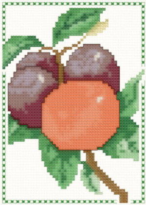 cross stitch pattern Orange and Plums Towel