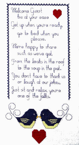 cross stitch pattern Welcome Guest