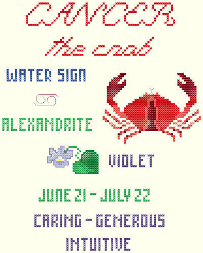 cross stitch pattern Cancer