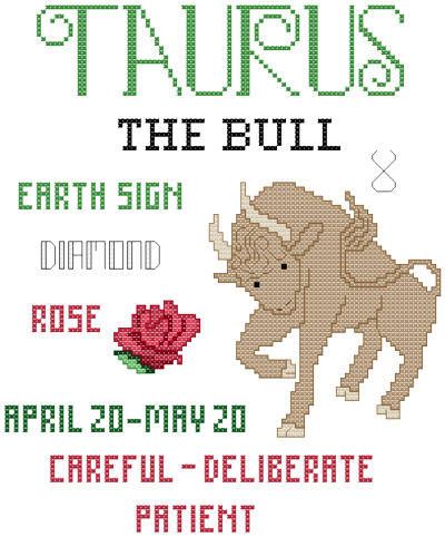 cross stitch pattern Taurus