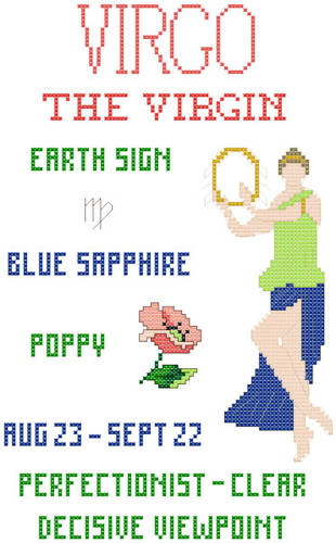 cross stitch pattern Virgo