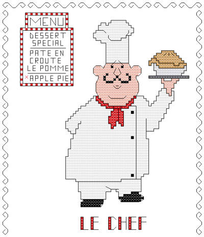 cross stitch pattern The Chef