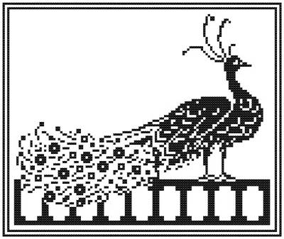 cross stitch pattern Peacock Silhouette