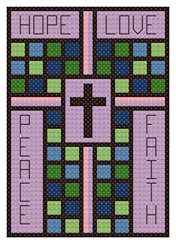 cross stitch pattern Stained Glass Ornament
