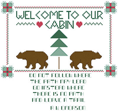 cross stitch pattern Northwoods Welcome