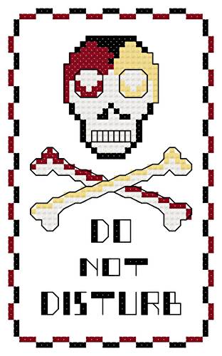 cross stitch pattern Skull  and Crossbones