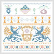 cross stitch pattern Stylized Dragon Sampler