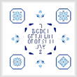 cross stitch pattern Blue and White Sampler
