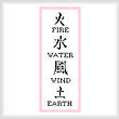 cross stitch pattern Fire, Water, Wind, Earth
