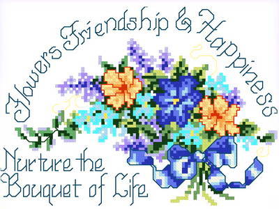cross stitch pattern Bouquet of Life