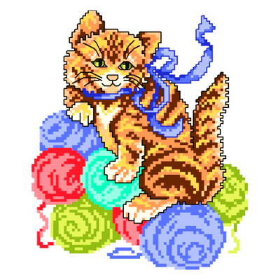 cross stitch pattern Butterscotch Kitten