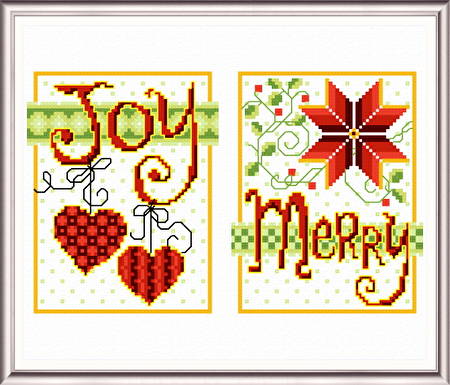 cross stitch pattern Joy Merry