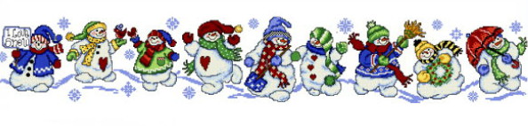 cross stitch pattern Snowman Row