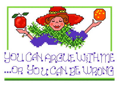 cross stitch pattern You can argue