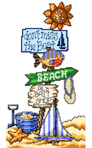 cross stitch pattern Don't Miss the Boat