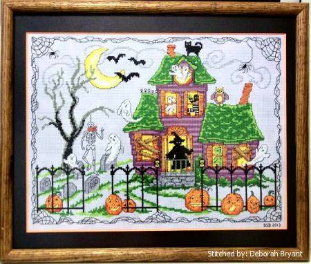 cross stitch pattern Halloween House
