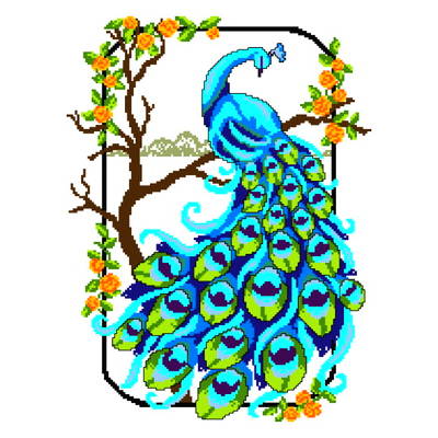 cross stitch pattern Royal Peacock