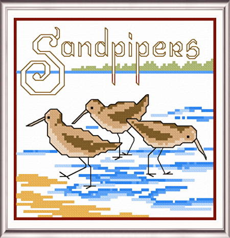 cross stitch pattern Sandpipers