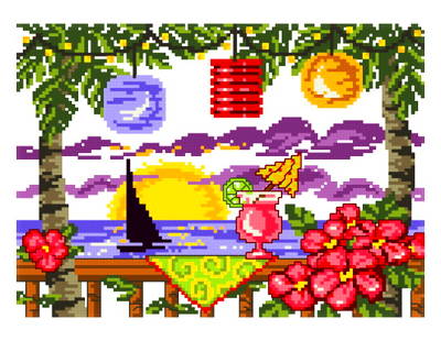 cross stitch pattern Tiki Lights