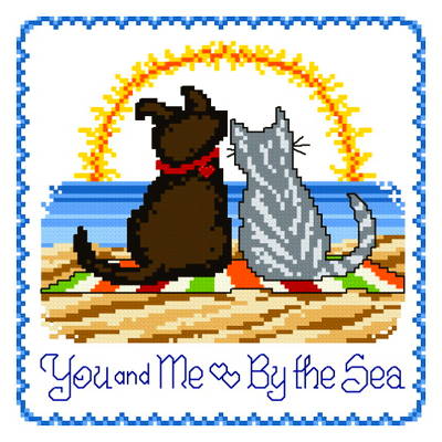cross stitch pattern You and Me by the Sea