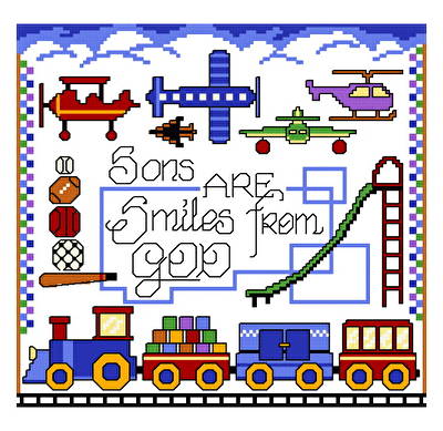 cross stitch pattern Boy Smiles