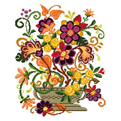 cross stitch pattern Fantasy Blooms