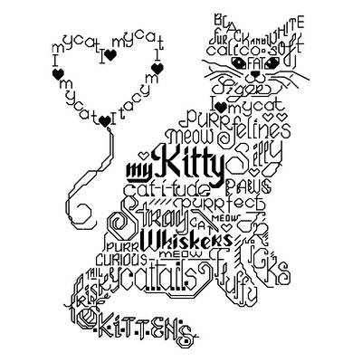 Grey Kitty Cat Cross Stitch Pattern &#171; Cross Stitch Patterns