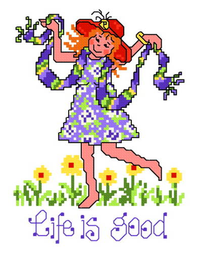 cross stitch pattern Life is Good