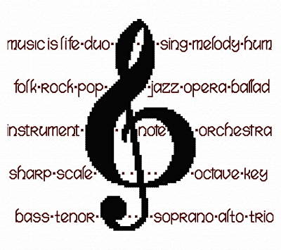 cross stitch pattern Let's Sing