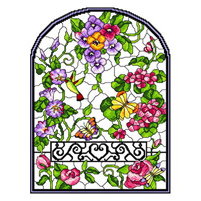 cross stitch pattern Stain Glass Summer