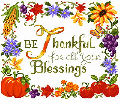 cross stitch pattern Be Thankful
