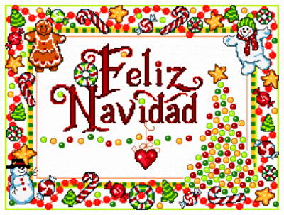 cross stitch pattern Candy Feliz Navidad