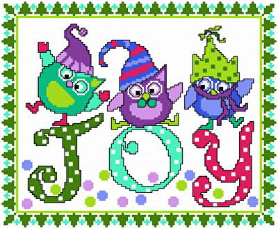 cross stitch pattern Holiday Blues