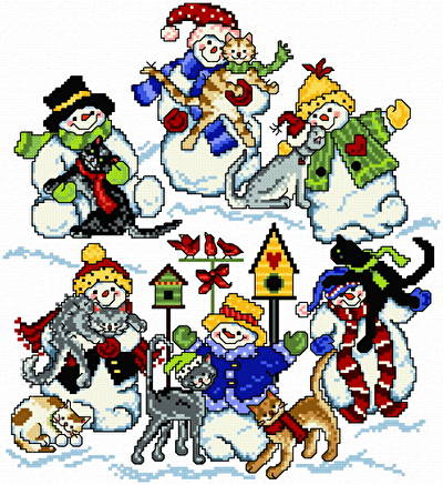 cross stitch pattern Kittens and Mittens