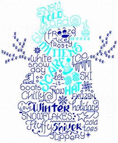 cross stitch pattern Let's Love Winter