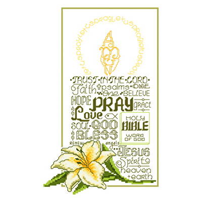 cross stitch pattern Let's Pray