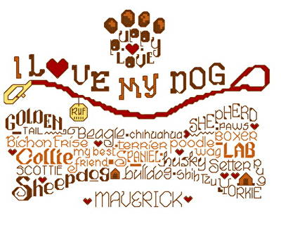 cross stitch pattern Let's Wag More