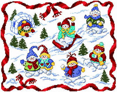 cross stitch pattern Snow Babies
