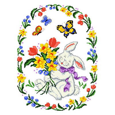 cross stitch pattern Spring Bunny