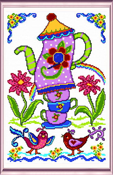 cross stitch pattern Summer Birdhouse