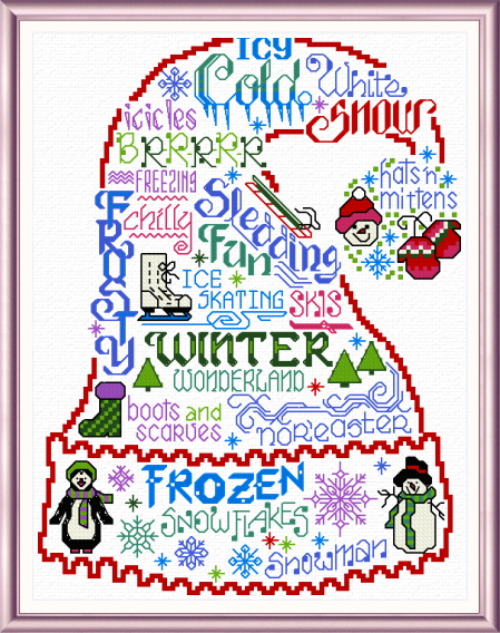 cross stitch pattern Let's Be Frozen