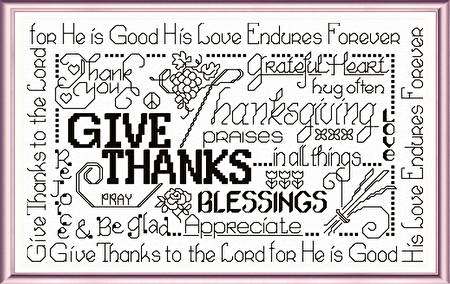 cross stitch pattern Let's Be Thankful