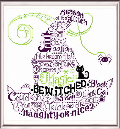 cross stitch pattern Let's be Wicked