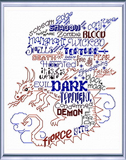 cross stitch pattern Let's Get Dark