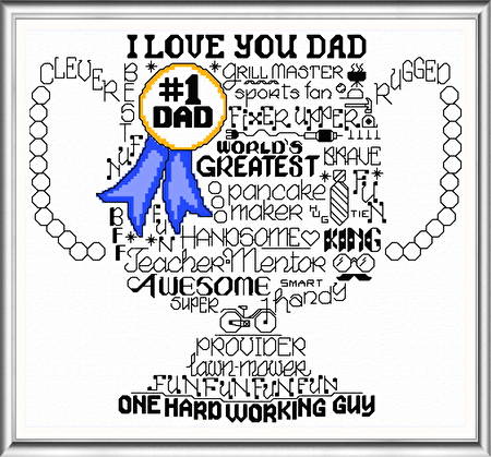 cross stitch pattern Let's Love Dad