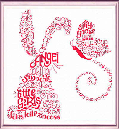 cross stitch pattern Let's Love Little Girls