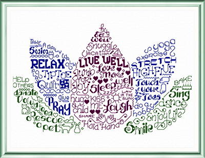 cross stitch pattern Let's Live Well
